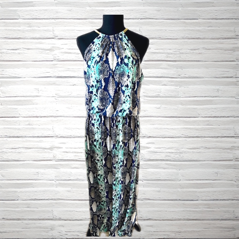 Dress Barn snake print maxi dress